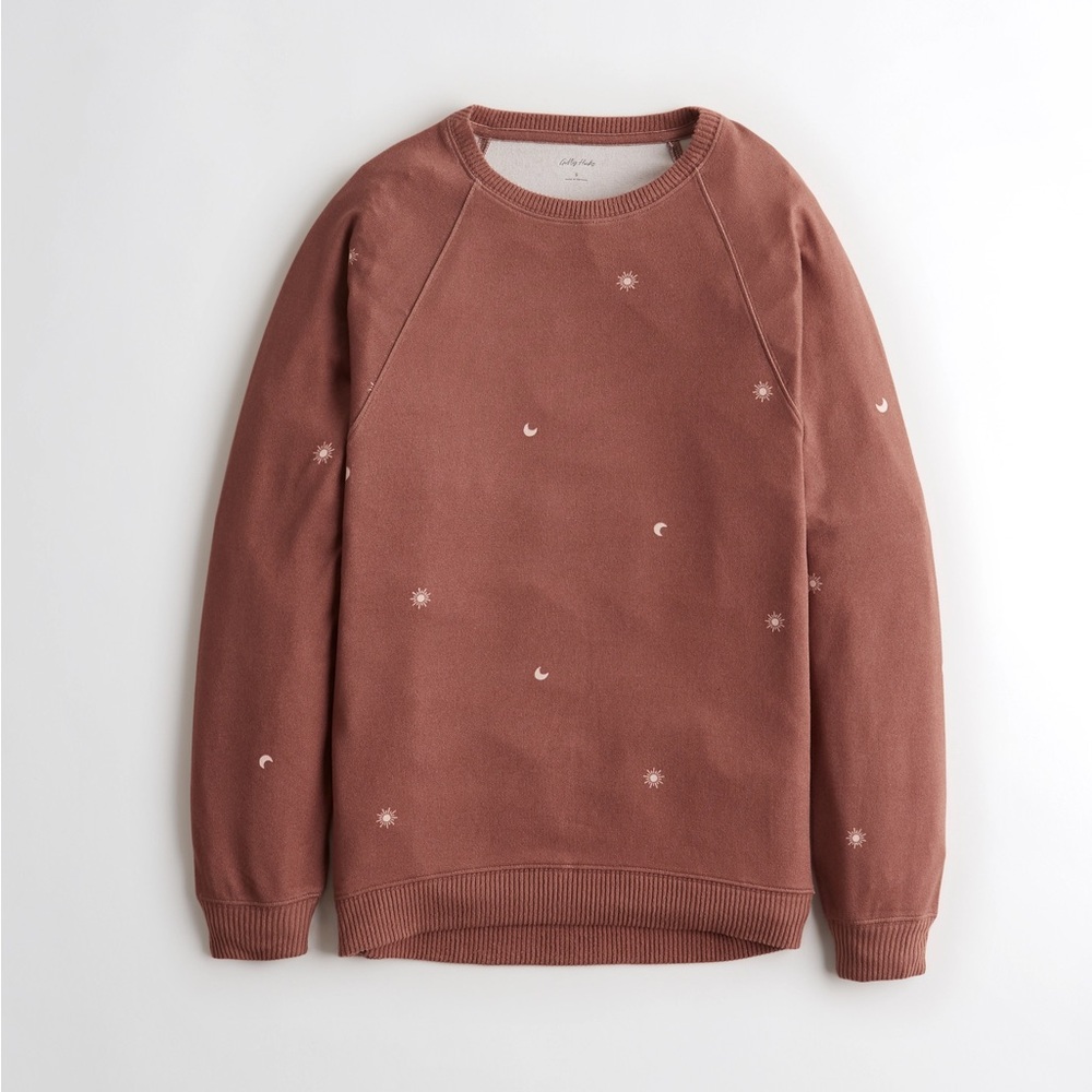 Ultra Soft Oversized Celestial Sun & Moon Gilly Hicks/Hollister Sweater Top
